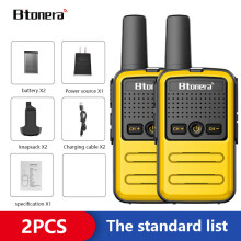 (gelb) Btoera 2 Stück Mini-Walkie-Talkies PMR 446 Tragbare Zwei-Wege-Funkgeräte HT PTT Walkie-Talkies