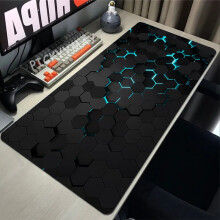 (2,4 GHz Bluetooth, Weiß) Großes geometrisches Mauspad, minimalistisches Mauspad, große Tastaturmatte