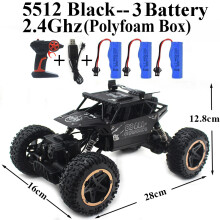 (5512-Black-Kit-3) 4WD Rock Crawler Offroad-RC-Auto, ferngesteuertes Spielzeugauto, 4x4