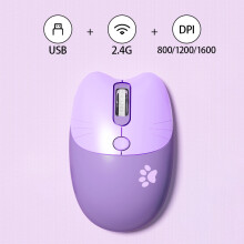 (600x300x3mm-Dreieck SS 5) Mofii Kabellose Maus mit niedlicher Katze, USB-Empfänger Plug & Play, 3 einstellbare