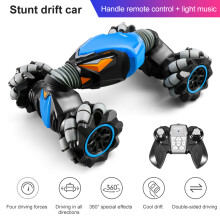 (Blau – 1 Batterie) RC-Auto 4WD Funkgesteuertes Stuntauto Gestensteuerung Drehbares Offroad-Fahrzeug