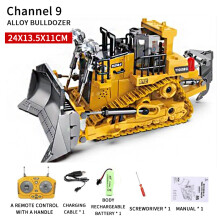 (9-Kanal-Bulldozer) 1:24 2,4-GHz-Ferngesteuerter Raupen-Bulldozer-Muldenkipper, 9-Kanal-Kinder-RC