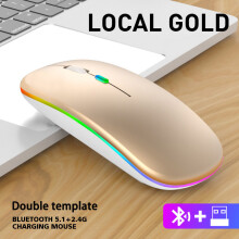 (1000x550x3mm-WA00326 CAT 8) Kabellose Maus mit Bluetooth und 2,4-GHz-Dualmodus, wiederaufladbar, RGB-Beleuchtung,