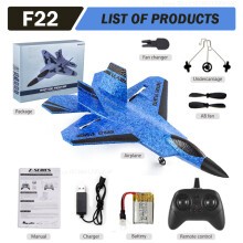 (F22 Blau) RC-Flugzeug F22 Tarngrau Segelflugzeug 2,4G Fernsteuerung SU-35 EPP-Schaumflugzeug