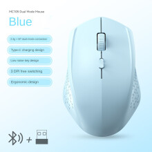 (Grün) Wiederaufladbare kabellose Bluetooth-Computermaus mit 1600 DPI, geräuscharm, mit 2,4-GHz-USB-Empfänger
