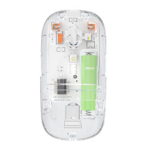 (315 rot) Kabellose Dual-Mode-Maus, transparente Bluetooth-Gaming-Maus, wiederaufladbare Maus für Laptop/PC