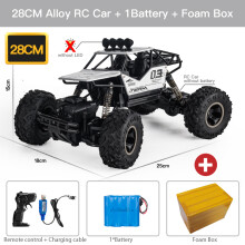 (28 cm Silber 1B Legierung) ZWN 1:16 4WD RC-Auto mit LED-Beleuchtung, ferngesteuertes Buggy-Offroad-Auto