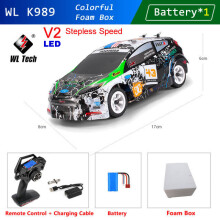 (K989-V2-LED-B1) WLtoys K989 1:28 4WD 2,4G Mini-RC-Rennwagen, Hochgeschwindigkeits-Offroad-Fernsteuerung,