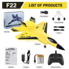 (F22 Gelb) RC-Flugzeug F22 Tarngrau Segelflugzeug 2,4G Fernsteuerung SU-35 EPP-Schaum