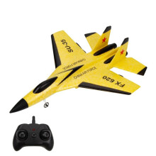 (Gelbes) RC-Flugzeug SU35 FX620 2.4G mit LED-Beleuchtung, ferngesteuertes Modellflugzeug, Segelflugzeug