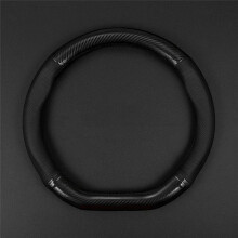 Universal CarbonFiber Leather Steering Wheel Cover Non Slip Sporty Grip Compatible for Car,A