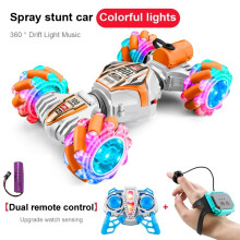(Orangegrau 1B) 360 drehbares 4WD-RC-Auto, Drift-Spielzeug, 2,4-GHz-Fernsteuerung, Gestensteuerung