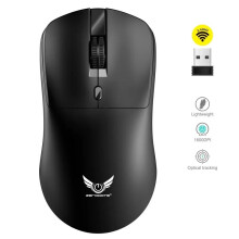 (Schwarz) Kabellose, ergonomische Maus mit 4 geräuschlosen Tasten für MacBook, Tablet, Laptop, Computer