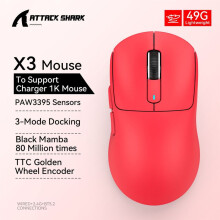 (Blaue) Attack Shark Kabellose Maus, Makro-Gaming-Maus, Leichte Maus, PixArt PAW3395 650IPS 26000dpi,