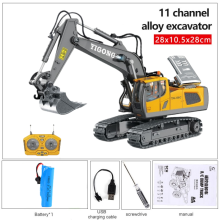 (Gelber Bagger) Kinder-Ferngesteuerter 2,4-GHz-Bagger RC-Modellauto Spielzeug Muldenkipper Bulldozer