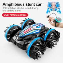 (B600 B mit Uhr) Amphibisches ferngesteuertes Auto, RC-Stuntauto, doppelseitiges Überschlag- und Driftfahrzeug