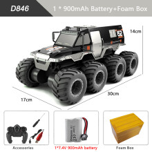 (1b schwarz) 8x8 RC-Auto 8WD Offroad Amphibien-Stuntfahrzeug 8-Rad Geschwindigkeits-Renntruck Wasserdichter