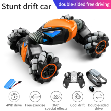 (Orange-1B-Watch) RC-Auto 4WD Funkgesteuertes Stuntauto Gestensteuerung Drehbares Offroad-Fahrzeug Licht