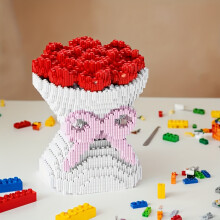 (6304 Rose Flower) 5000pcs Rose Flower Couple Jigsaw Puzzle Building Block Toy, Suitable for Teens and Adults, DIY Handmade Puzzle