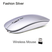 (2,4 GHz) Wiederaufladbare optische kabellose Maus mit geräuschlosen Tasten, ultradünn, Mini-USB-Maus