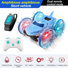 (B700B2R) Amphibisches ferngesteuertes Auto „Hai“ mit Hai-Fernsteuerung, wasserdicht, doppelseitig,