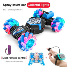 (Blau Schwarz 1B) 360 drehbares 4WD-RC-Auto, Drift-Spielzeug, 2,4-GHz-Fernsteuerung, Gestensensor