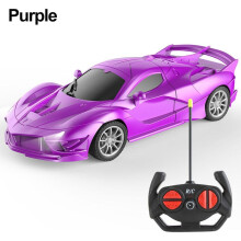 (lila) 1:18 4-Kanal-RC-Auto mit LED-Beleuchtung, 2,4-GHz-Funkfernsteuerung, Sportwagen, Hochgeschwindigkeitsauto