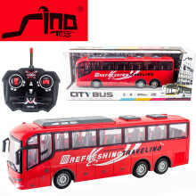 (Rot) 1/30 RC-Auto, elektrischer Fernsteuerungsbus mit Licht, Tourbus-Modell, 2,4 GHz, Kinderspielzeug