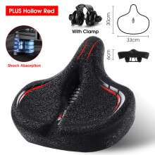 (PLUS Red Hollow) MTB Komfortsattel, extra breit, ergonomisch, bequem, stoßdämpfend für Elektrofahrräder