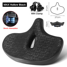 (Max Hollow Black) MTB Komfortsattel, extra breit, ergonomisch, bequem, stoßdämpfend für Elektrofahrräder