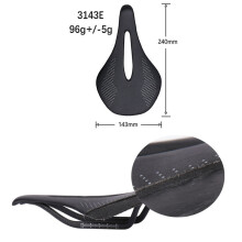 (240 x 143 mm, 96 g) Vollcarbon-Fahrradsattel, MTB-/Rennradsattel, ultraleicht, atmungsaktiv, komfortabler