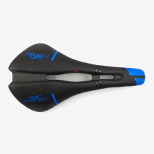 (blau) Ultraleichter Vollcarbon-Fahrradsattel, VTT-Rennsattel, Wave-Rennradsattel, Lederpolsterung