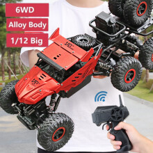 (38 cm - rot) 1/12 38 cm großes ferngesteuertes Auto, 6WD, 2,4 GHz, Crawler, Drift, Geländewagen, hoch