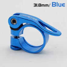 (Blau, 31,8 mm) Sattelrohrklemme aus Aluminiumlegierung für MTB- und Rennradsattel mit Schnellspanner