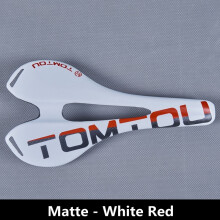 (Weiß/Rot) Fahrradsattel aus Carbonfaser, Fahrradsitzkissen, Bügel 7 x 9 mm, Carbon 270 x 143 mm