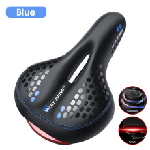 (083 Blau) Breiter Fahrradsattel, dicker MTB-Sattel, Hohlsitz, Fahrradkissen, Sillin Selim Bicicleta