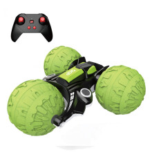 (grün) Neuestes ferngesteuertes Auto 2,4G Amphibien-Stunt-RC-Auto Doppelseitiges Driften Flip Überschläge