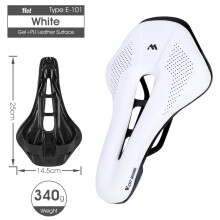 (101 Weiß) Fahrradsattel MTB Rennradsattel Mountainbike-Sattel aus atmungsaktivem, weichem PU-Material