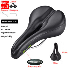 (6685 Set) Ergonomischer Fahrradsattel mit Memory-Schaum für Rennrad und MTB, atmungsaktiv, hohl