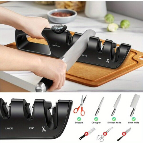 Professional Knife Sharpener with 4 Adjustable Angles for Precise Edges, 4-in-1 System (Tungsten, Diamond, Ceramic) for Kitchen Commercial Use 1