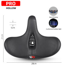 (PRO Hollow Black) Ergonomischer Fahrradsattel für lange Radtouren, breitere und dickere Polsterung,