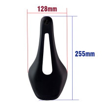 (Matt Schwarz) Brecyc Vollcarbon-Sattel, ultraleicht, ultradünn, matt, Farbe Schwarz/Weiß, 255 x 128