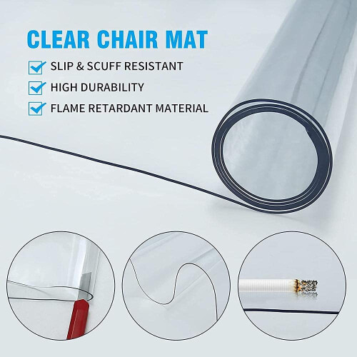 Round Transparent Office Chair Mat 31in, Floor Protector for Rolling Chairs with Smooth Glide Surface 1