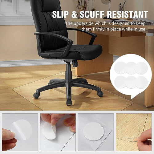 Round Transparent Office Chair Mat 31in, Floor Protector for Rolling Chairs with Smooth Glide Surface 2