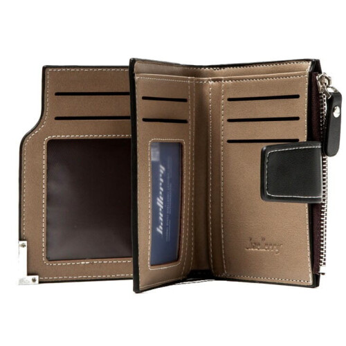 Men's Organic Leather Wallet with 19 Compartments, Secure Clasp and Multiple Pockets for Cards, Notes Documents - Black 2