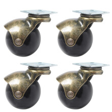 Set of 4 2 Inch Rubber Swivel Caster Wheels with Lockable Brake for Furniture and Trolley Use