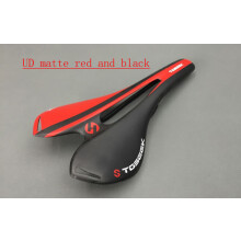(Rot) Ultraleichter Carbonfaser-Fahrradsattel für Rennrad/Mountainbike, Carbon-Sattel mit Polsterung