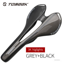 (Grau-Glanz) Neueste 3K-Matt-Vollcarbon-Sattel-Rennrad-/MTB-Fahrradsattel-Fahrradteile rotes Carbon