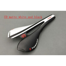 (Weiß) Ultraleichter Carbonfaser-Fahrradsattel für Rennrad/Mountainbike, Carbon-Sattel mit Polsterung