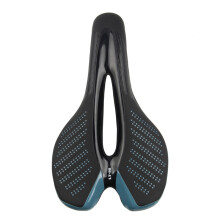 (schwarz-blau) Fahrradsattel mit Rücklicht, weichem, atmungsaktivem Polster, MTB-Rennradsattel für Damen
